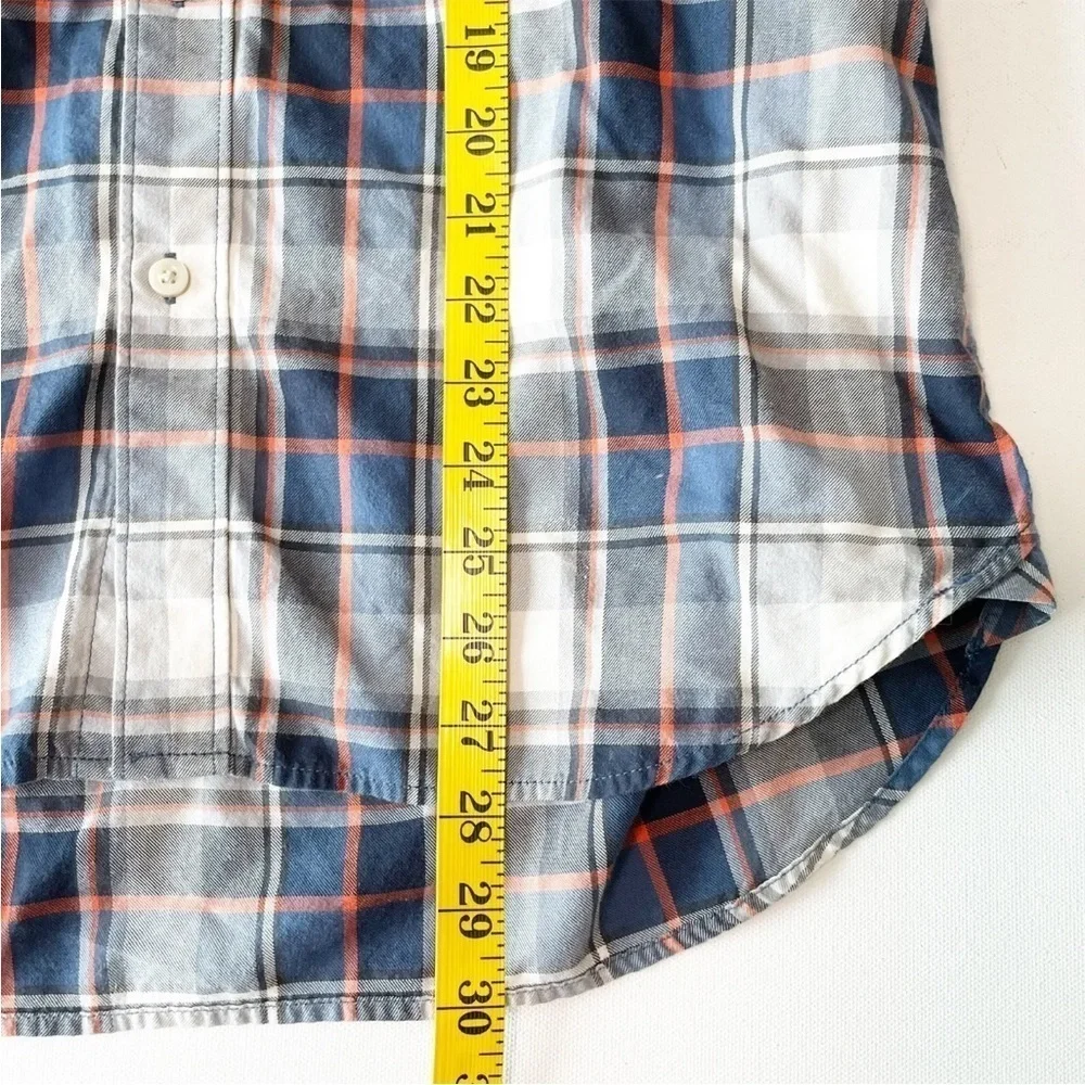 The North Face Men's Plaid Button Up Casual Shirt Blue Gray Medium